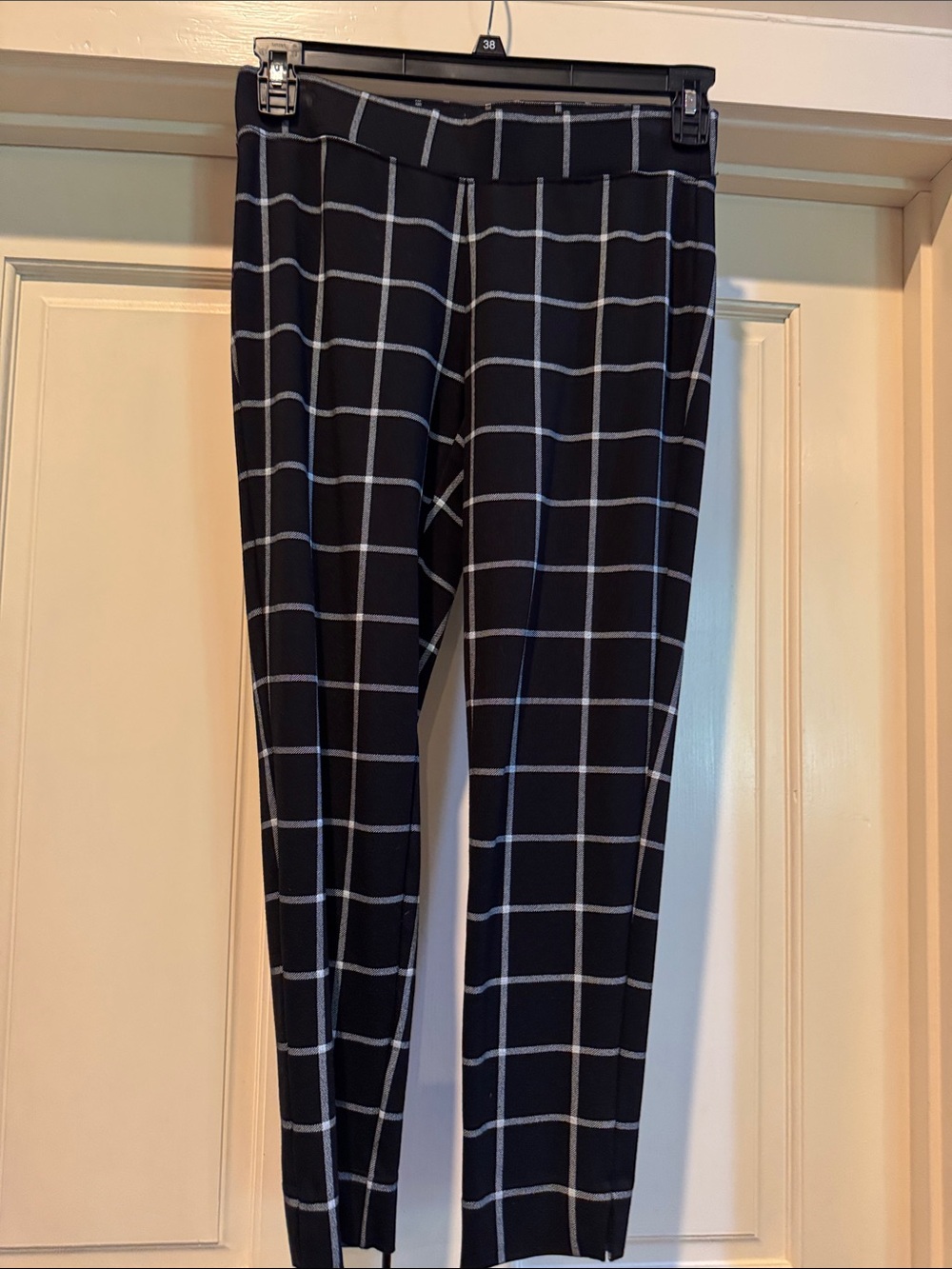 The Limited Black Windowpane Slim Ankle Trousers